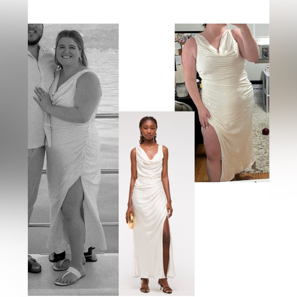 Abercrombie & Fitch Cream Cowl Neck Maxi Dress